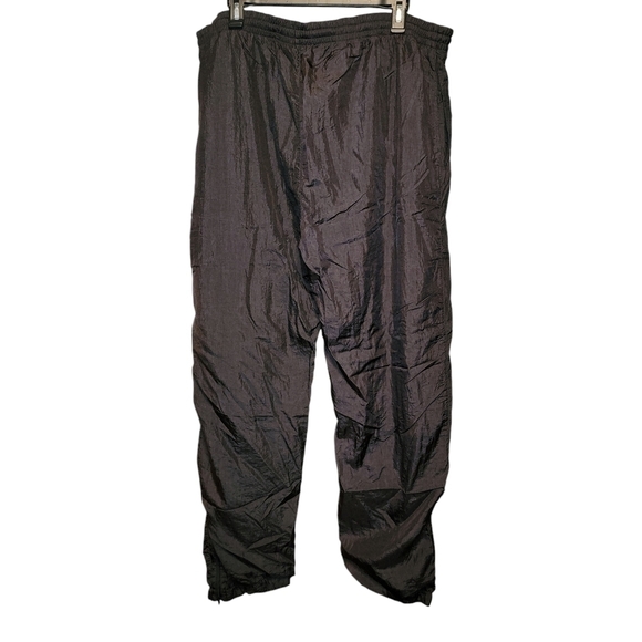 Vintage Track Pants Black Joggers Baggy Fit ankle zippers size XL elastic waist - Picture 2 of 5